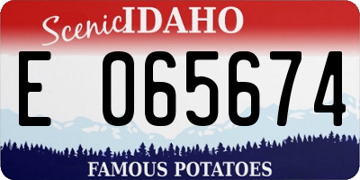 ID license plate E065674