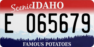 ID license plate E065679