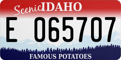 ID license plate E065707