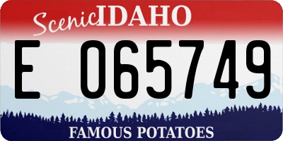 ID license plate E065749