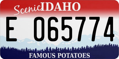 ID license plate E065774