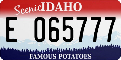ID license plate E065777
