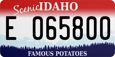 ID license plate E065800