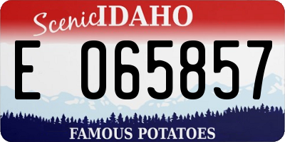 ID license plate E065857