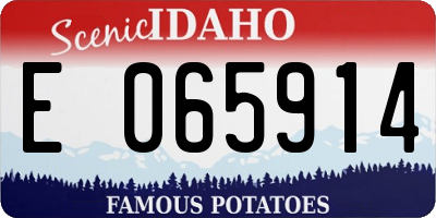 ID license plate E065914