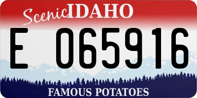 ID license plate E065916