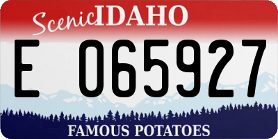 ID license plate E065927