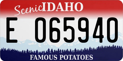 ID license plate E065940