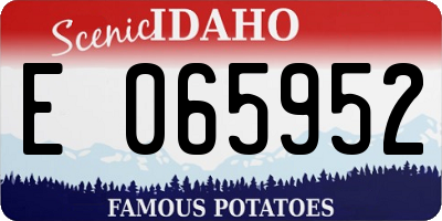 ID license plate E065952