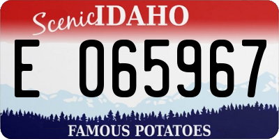 ID license plate E065967