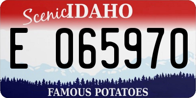 ID license plate E065970