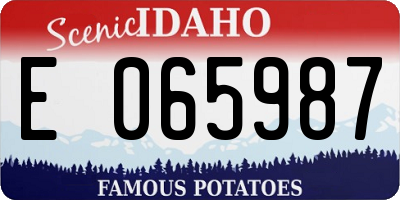 ID license plate E065987