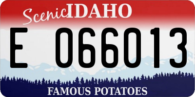 ID license plate E066013