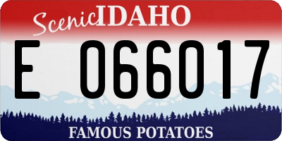 ID license plate E066017