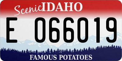 ID license plate E066019