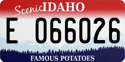 ID license plate E066026