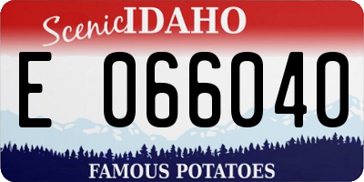 ID license plate E066040