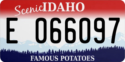 ID license plate E066097