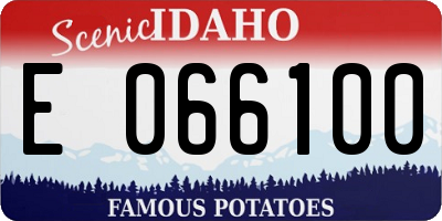 ID license plate E066100