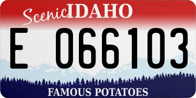ID license plate E066103