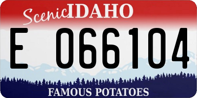 ID license plate E066104