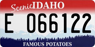 ID license plate E066122