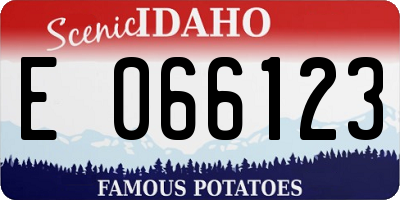 ID license plate E066123
