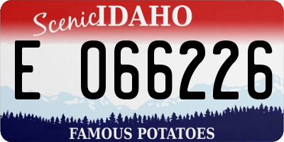 ID license plate E066226