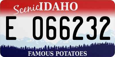 ID license plate E066232