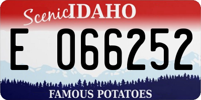 ID license plate E066252