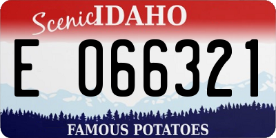 ID license plate E066321