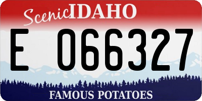 ID license plate E066327