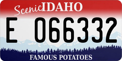 ID license plate E066332