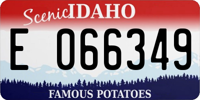 ID license plate E066349