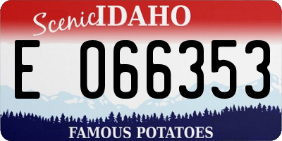 ID license plate E066353