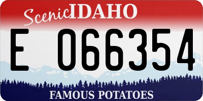 ID license plate E066354