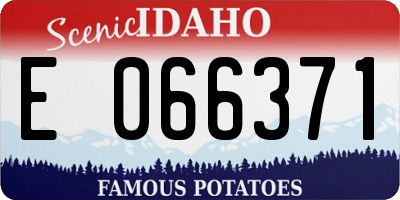 ID license plate E066371