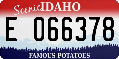 ID license plate E066378
