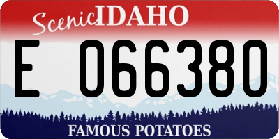 ID license plate E066380