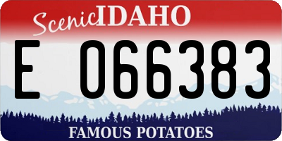ID license plate E066383