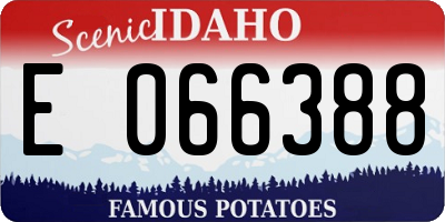 ID license plate E066388