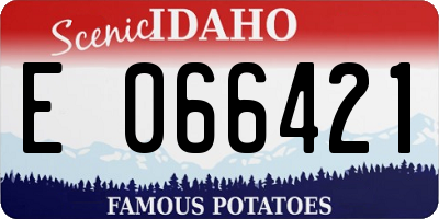 ID license plate E066421