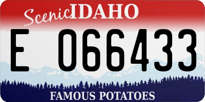 ID license plate E066433