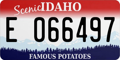 ID license plate E066497