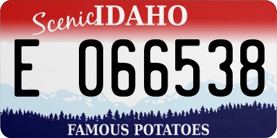 ID license plate E066538