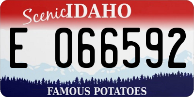 ID license plate E066592