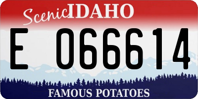 ID license plate E066614