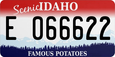 ID license plate E066622