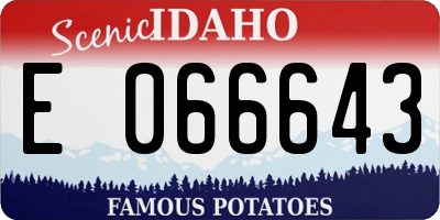 ID license plate E066643