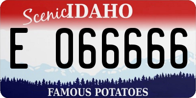 ID license plate E066666